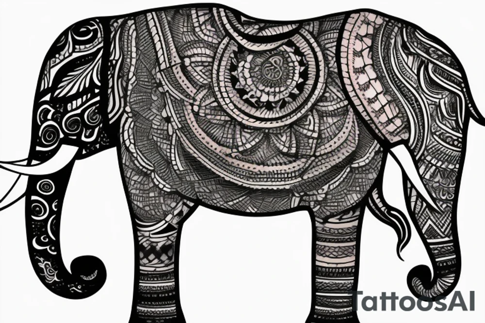 elephant with a calf tattoo idea
