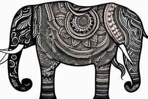elephant with a calf tattoo idea