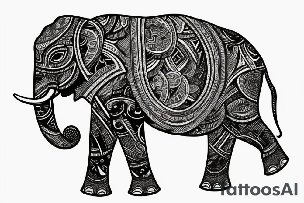 elephant with a calf tattoo idea