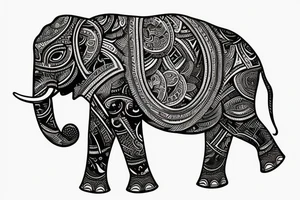 elephant with a calf tattoo idea