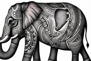 elephant with a calf tattoo idea