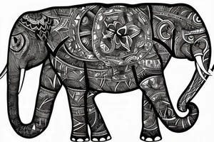 elephant with a calf tattoo idea
