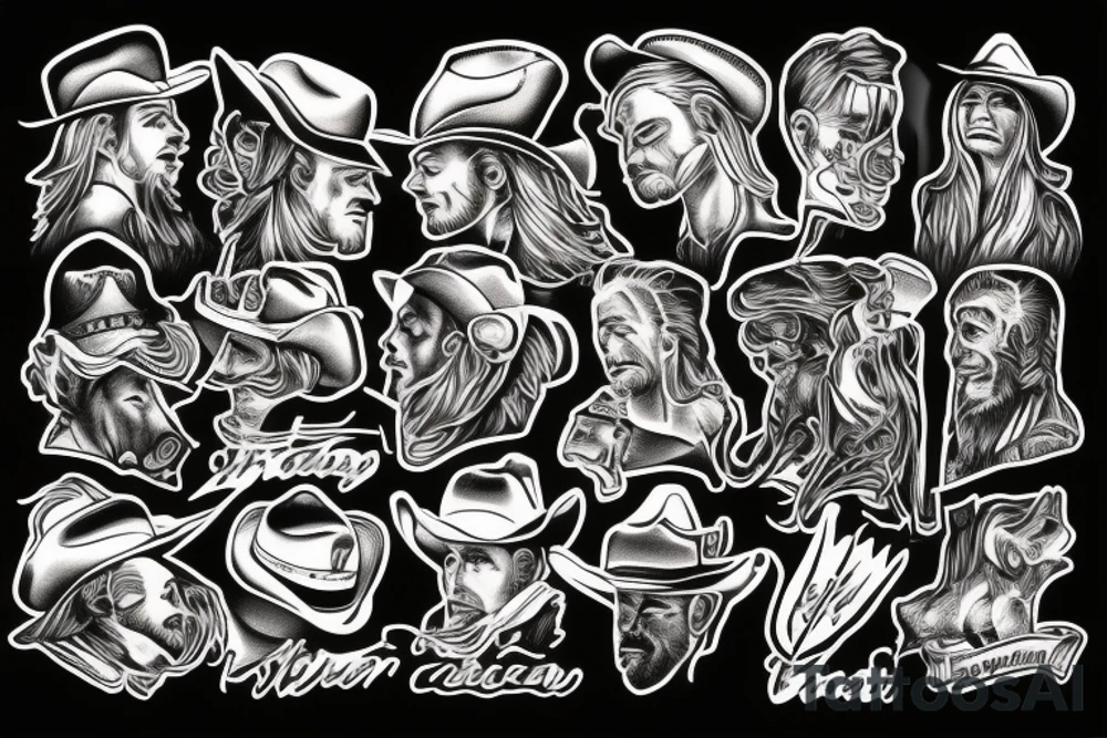 Western Christian cowboy tattoo idea