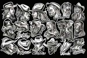 Western Christian cowboy tattoo idea
