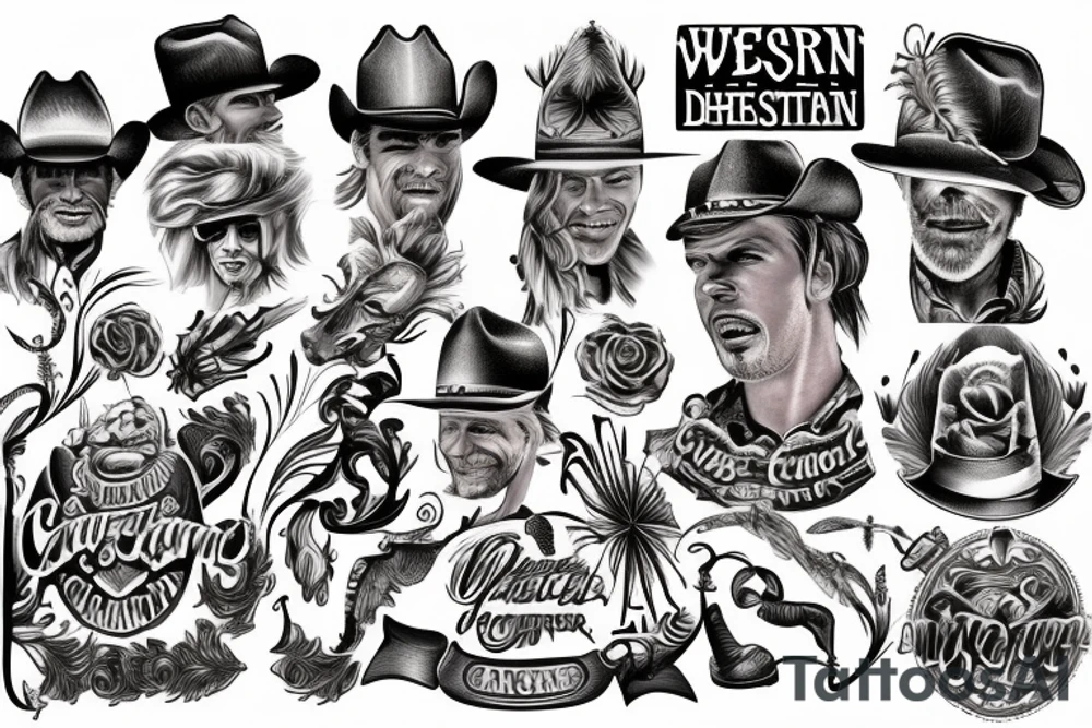 Western Christian cowboy tattoo idea