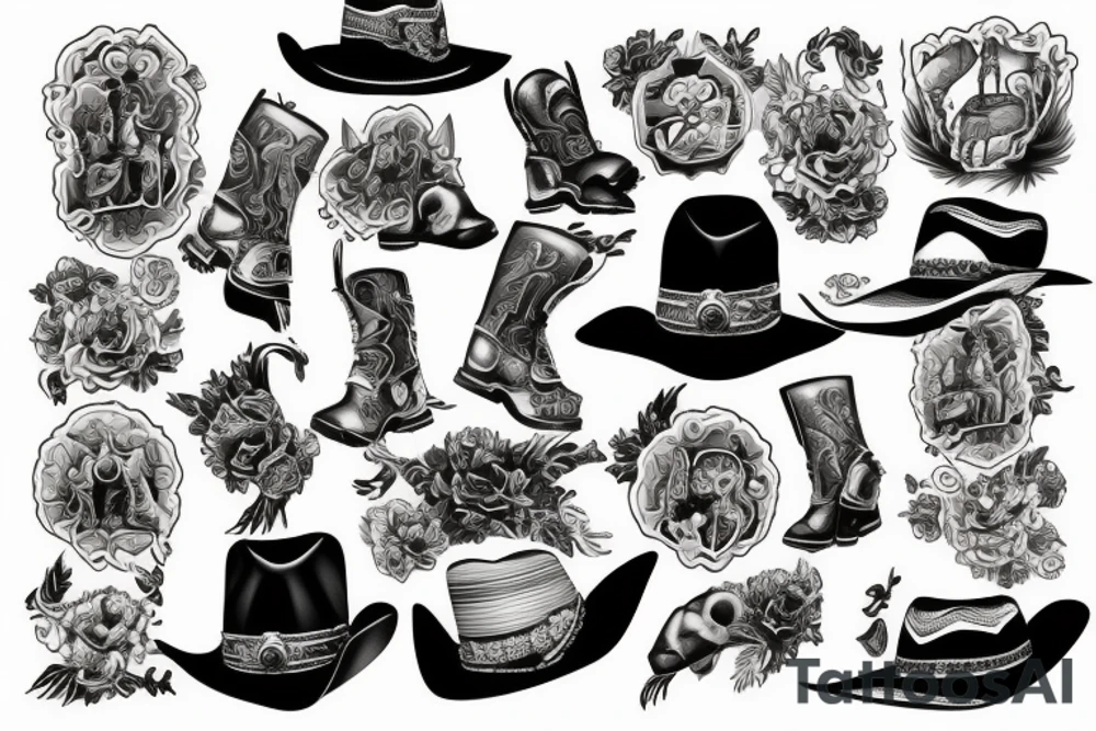 Western cowboy style tattoo idea