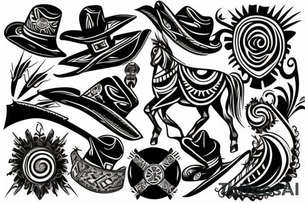 Western cowboy style tattoo idea