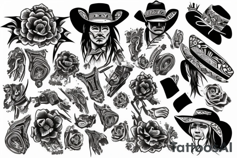 Western cowboy style tattoo idea
