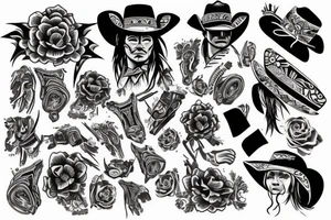 Western cowboy style tattoo idea