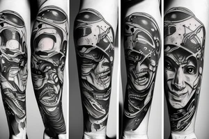alien skateboarding tattoo idea