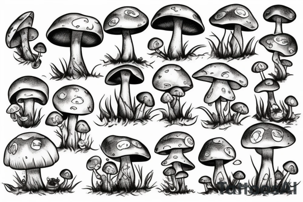 mushroom dwarf tattoo idea
