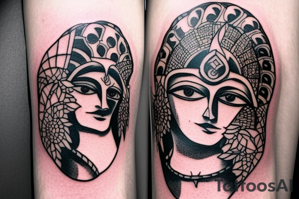 forearm tattoo of arjuna fighting karna tattoo idea