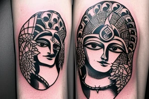 forearm tattoo of arjuna fighting karna tattoo idea