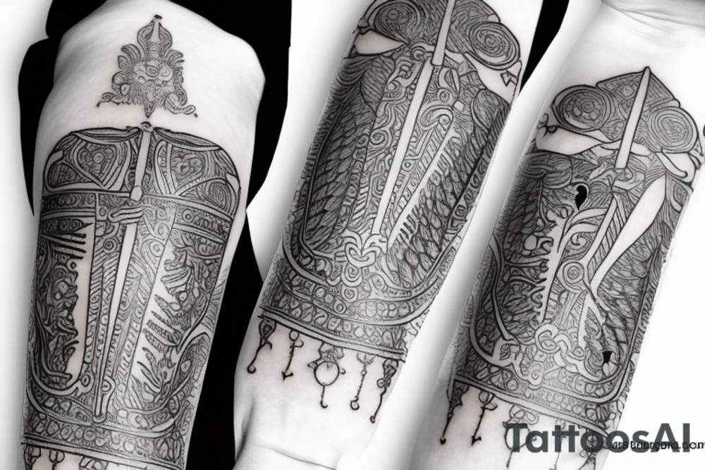 forearm tattoo of arjuna fighting karna tattoo idea