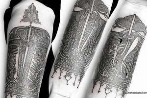 forearm tattoo of arjuna fighting karna tattoo idea