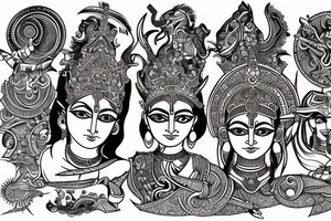 tribal tattoo of arjuna and krishna tattoo idea