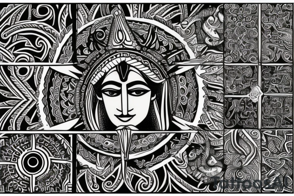tribal tattoo of arjuna and krishna tattoo idea