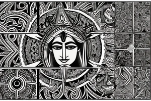 tribal tattoo of arjuna and krishna tattoo idea