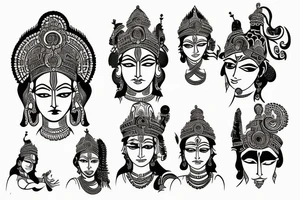 tribal tattoo of arjuna and krishna tattoo idea