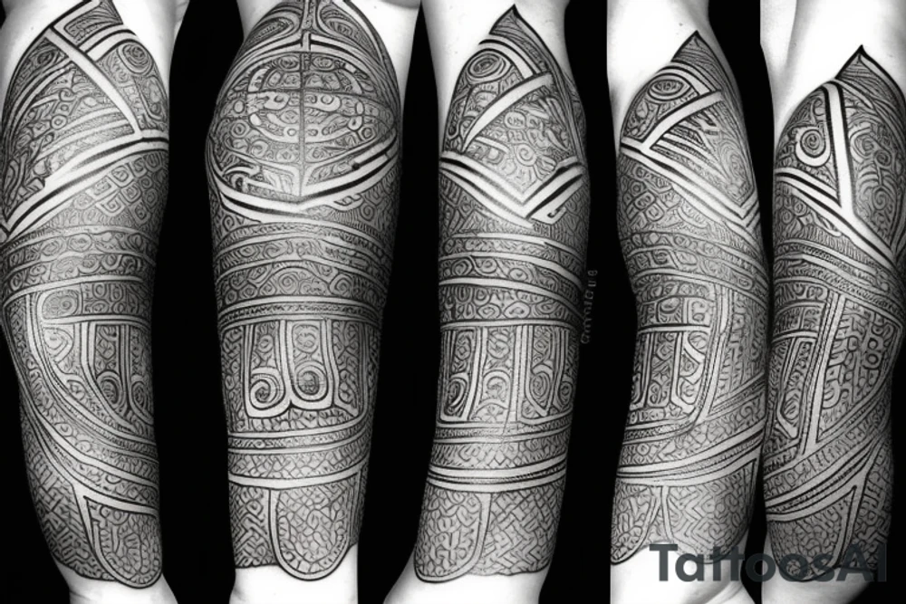 tribal tattoo of arjuna and krishna tattoo idea