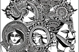 tribal tattoo of arjuna and krishna tattoo idea