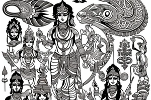 tribal tattoo of arjuna and krishna tattoo idea