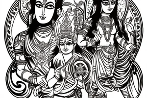 attoo of arjuna and krishna tattoo idea