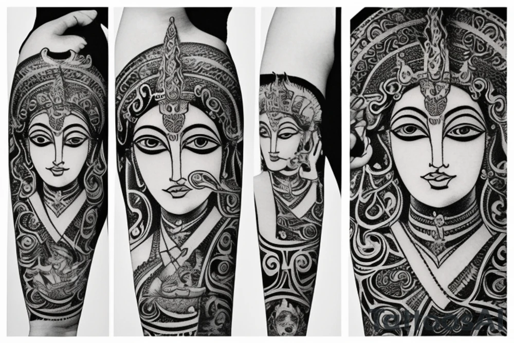 tattoo of arjuna and krishna tattoo idea