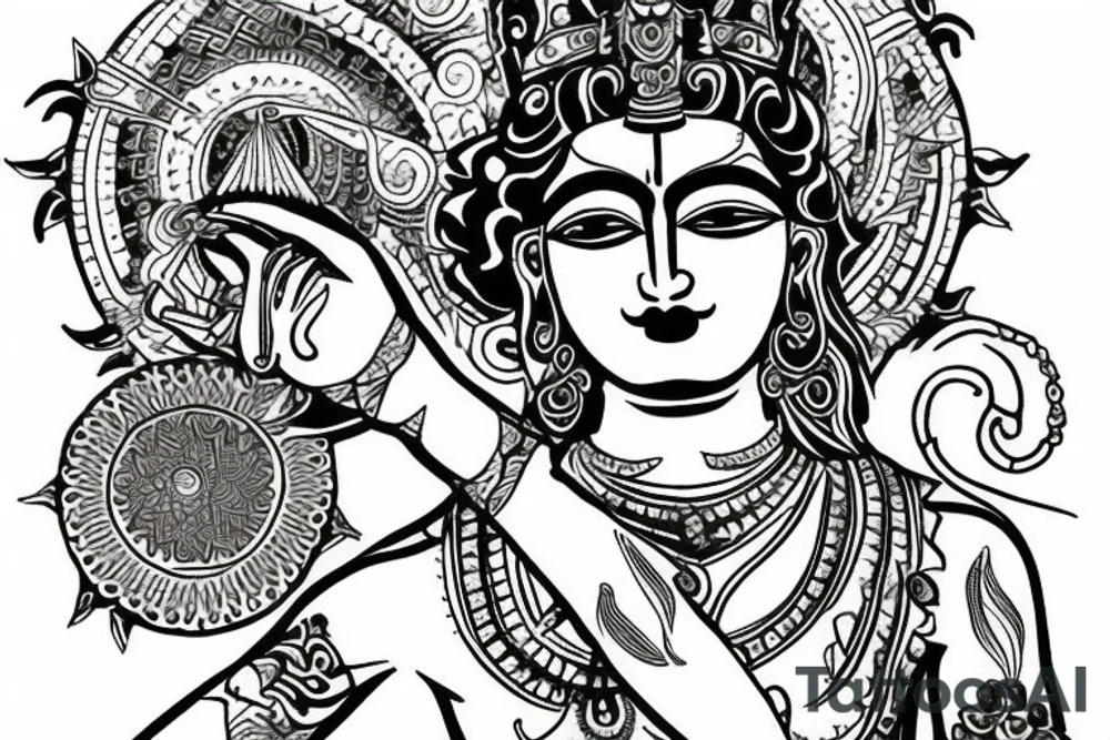 tattoo of arjuna and krishna tattoo idea