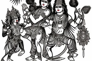 tattoo of arjuna and krishna on chariot tattoo idea