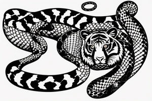 tiger attacking a snake tattoo idea