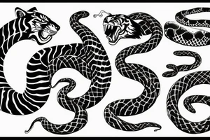 tiger fighting a snake tattoo idea