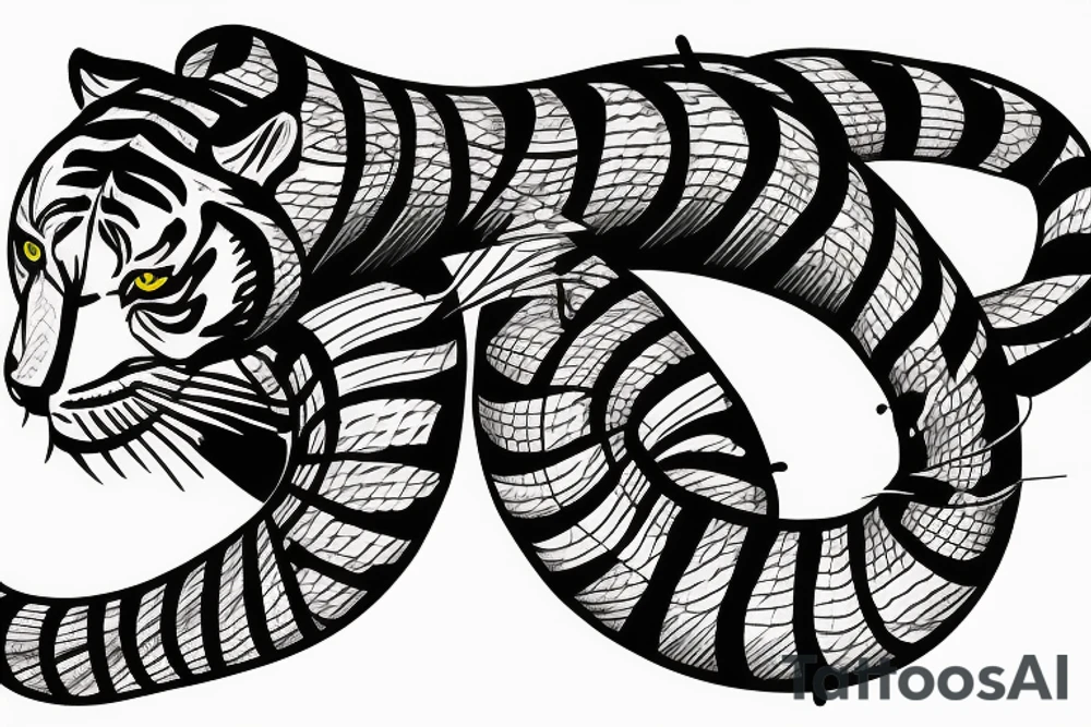 tiger fighting a snake tattoo idea