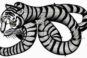 tiger fighting a snake tattoo idea