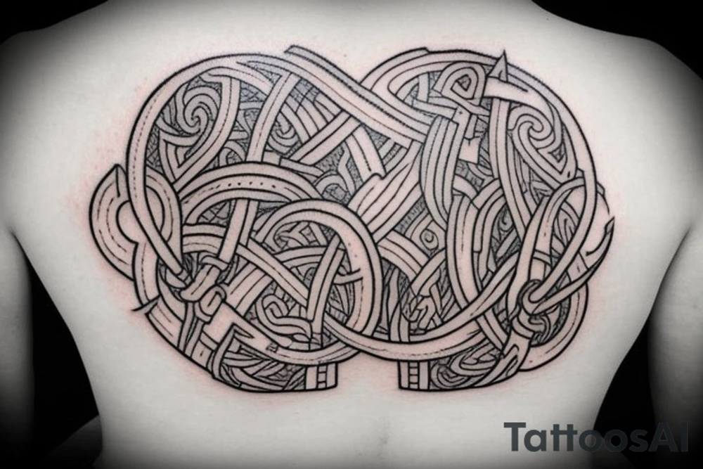 Viking style back of head and neck tattoo tattoo idea