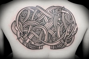 Viking style back of head and neck tattoo tattoo idea