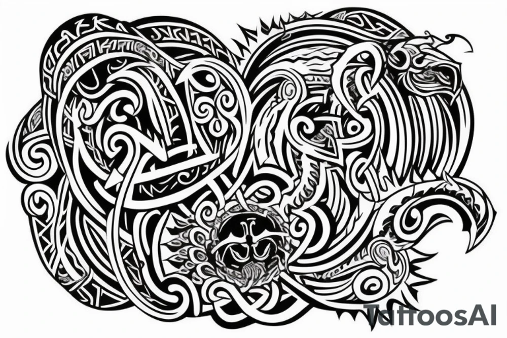 Viking style back of head and neck tattoo tattoo idea