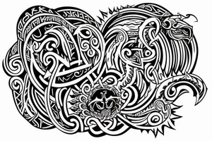 Viking style back of head and neck tattoo tattoo idea