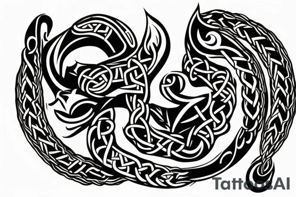 Viking style back of head and neck tattoo tattoo idea