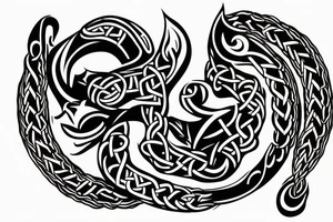 Viking style back of head and neck tattoo tattoo idea