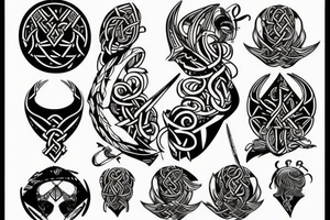 Viking style back of head and neck tattoo tattoo idea