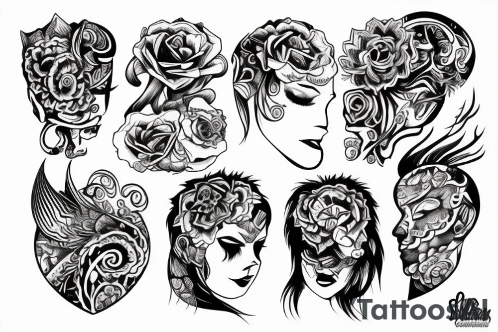 back of head and neck tattoo tattoo idea
