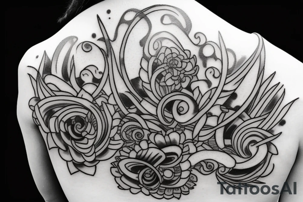 back of head and neck tattoo tattoo idea
