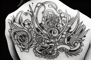 back of head and neck tattoo tattoo idea
