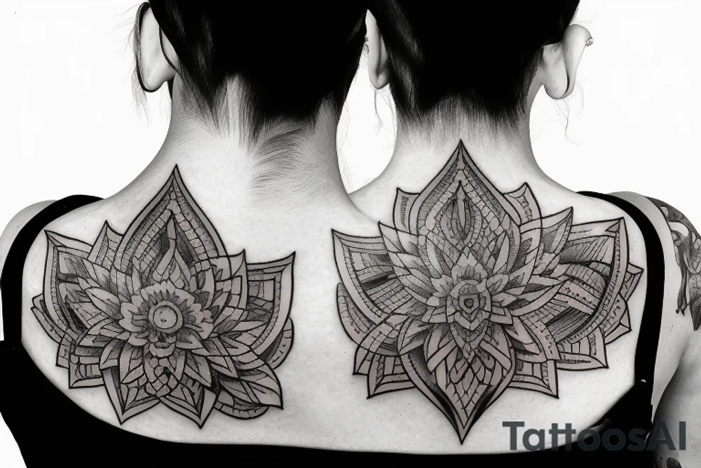 back of head and neck tattoo tattoo idea