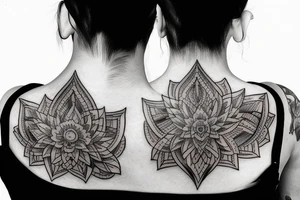 back of head and neck tattoo tattoo idea