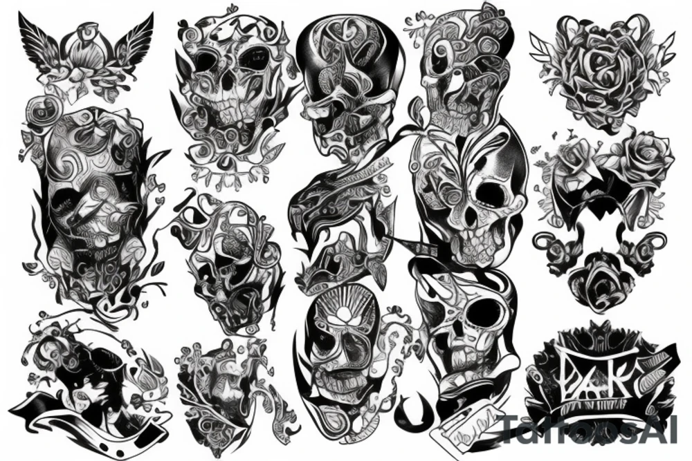 Tattoo on the back of the head and neck tattoo idea