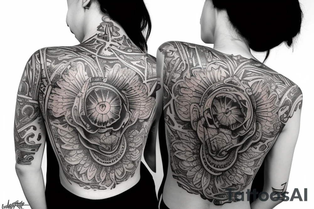 Tattoo on the back of the head and neck tattoo idea