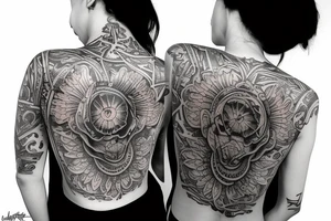 Tattoo on the back of the head and neck tattoo idea