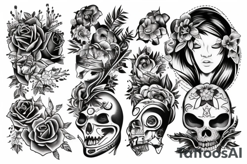 Tattoo on the back of the head and neck tattoo idea